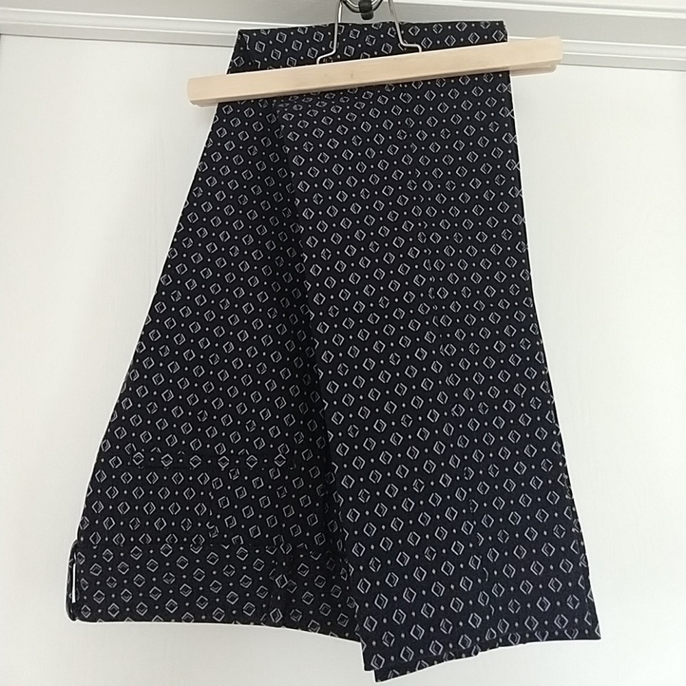 Loft Patterned Ankle Marisa Pants - Navy 6P NWT